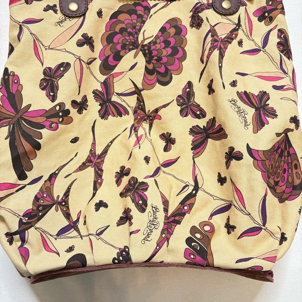 Lucky Brand Trippin Out Butterfly Multi Canvas Suede Tote Bag. - Picture 7 of 16